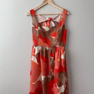 Judith March Red and Brown Backless Floral Dress